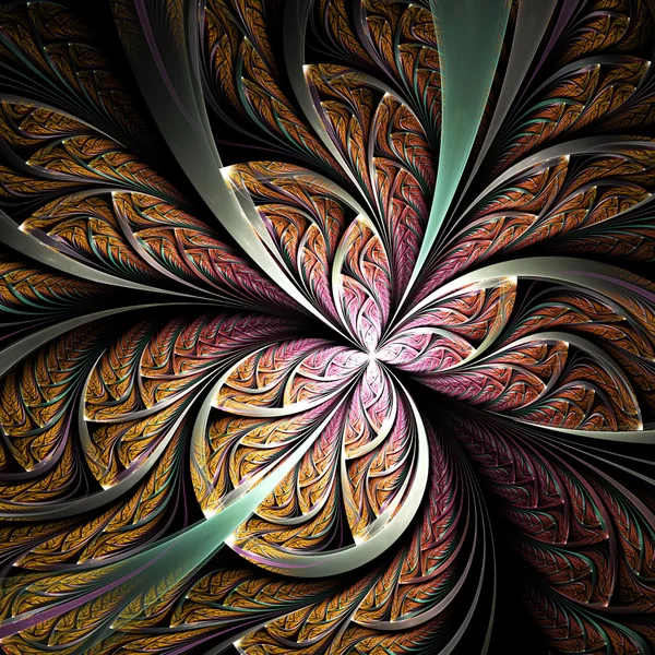 Dark fractal flower or butterfly, digital artwork for creative graphic design — Stock Photo, Image