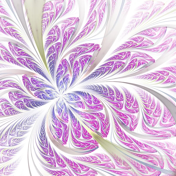 Licht paarse fractal bloem of vlinder, digitale kunst voor creatieve grafisch ontwerp — Stockfoto