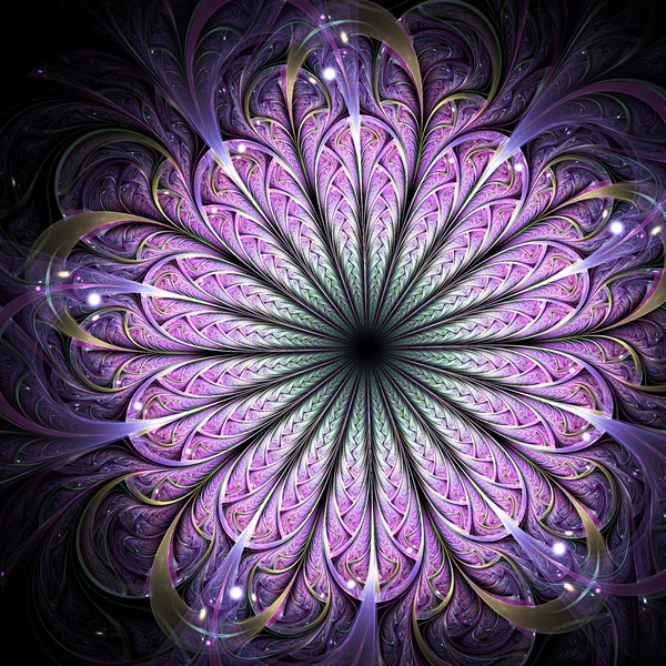 Donker roze fractal bloem, digitale kunst voor creatieve grafisch ontwerp — Stockfoto