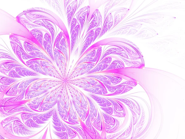 Светло-фиолетовая фрактальная бабочка или цветок, цифровые произведения искусства для творческого графического дизайна — стоковое фото