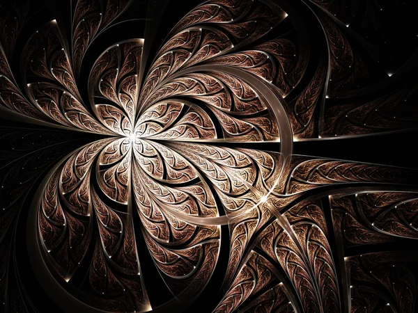 Глянцевый фрактальный цветок или бабочка, цифровое искусство для творческого графического дизайна — стоковое фото