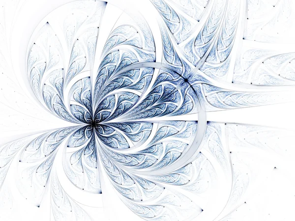 Mavi fraktal çiçek veya kelebek, yaratıcı grafik tasarımı için dijital sanat eserleri — Stok fotoğraf