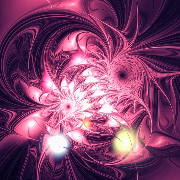 红分形涡旋形图案，数码艺术作品的创意图形设计 — 图库照片