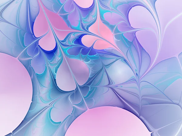 粉色和蓝色的分形纹理与数码艺术作品的创意图形设计的心 — 图库照片