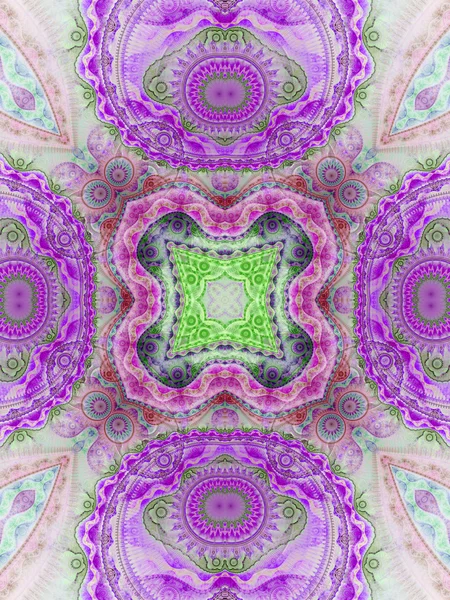Mandala sem emenda fractal abstrato, obra de arte digital para design gráfico criativo — Fotografia de Stock