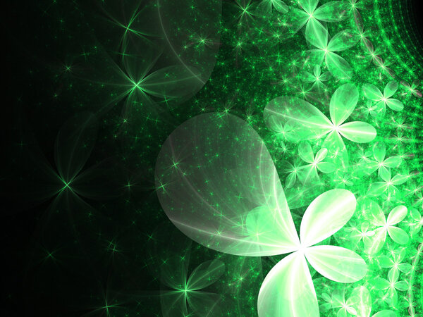Темно-зеленые цветы, цифровое искусство для креативного графического дизайна
