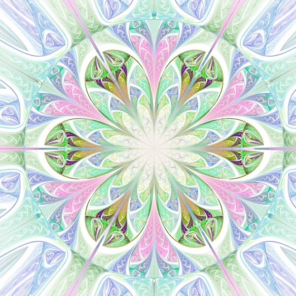 Light colorful fractal flower, digital artwork for creative graphic design — Stock Photo, Image