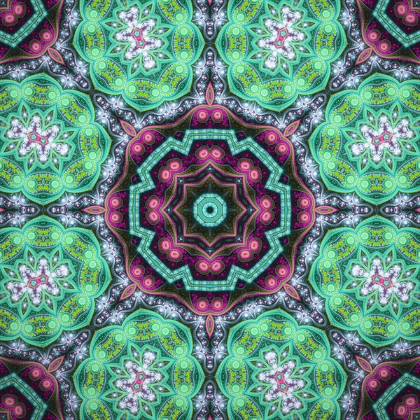 Bright glossy fractal mandala, digital artwork for creative graphic design — ストック写真