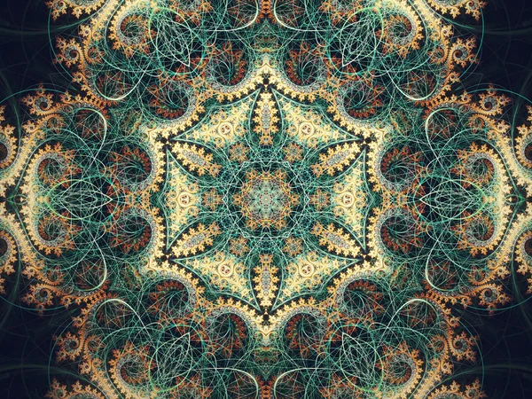 Mandala fractal intrincada, obra de arte digital para el diseño gráfico creativo —  Fotos de Stock