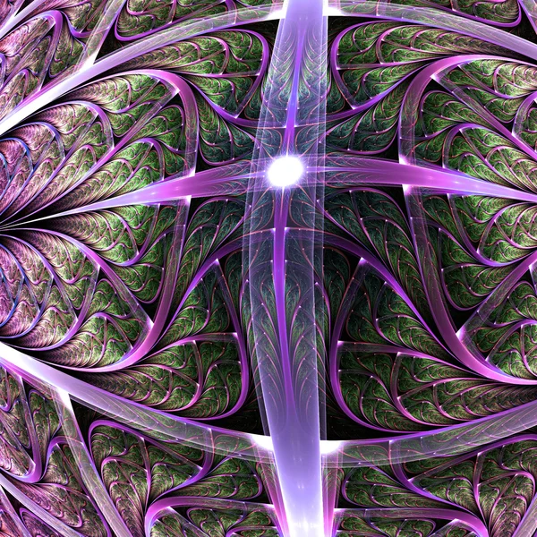 Feathery abstract fractal cross, digital artwork for creative graphic design — Φωτογραφία Αρχείου