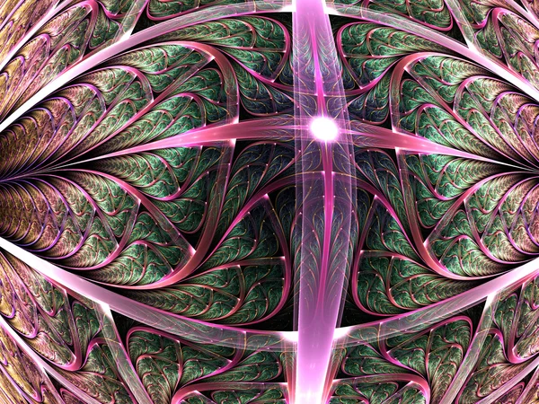 Cruz fractal colorida, obra de arte digital para design gráfico criativo — Fotografia de Stock