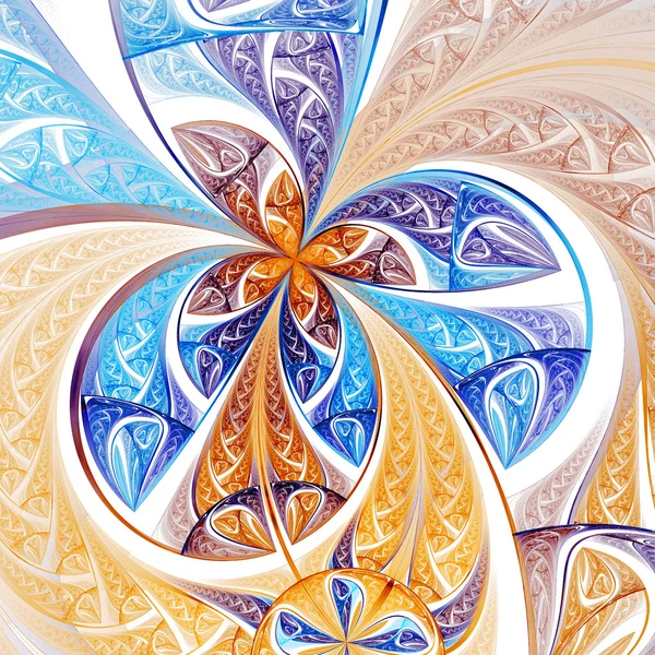 Fleur fractale colorée ou papillon, illustration numérique pour la conception graphique créative — Photo