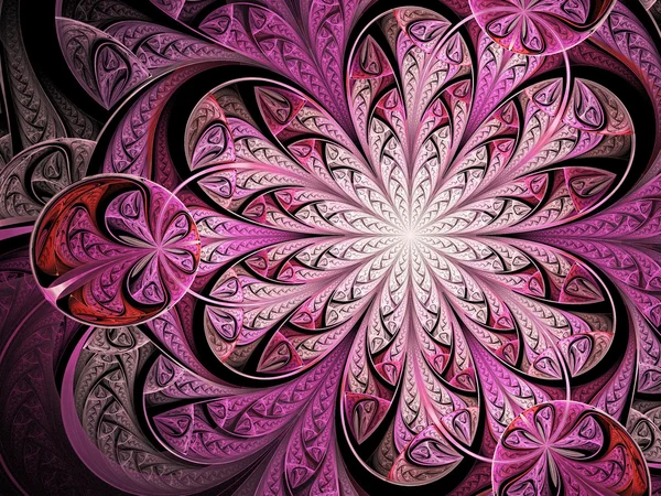 Pink fractal flower, digital artwork for creative graphic design — Stock Photo, Image