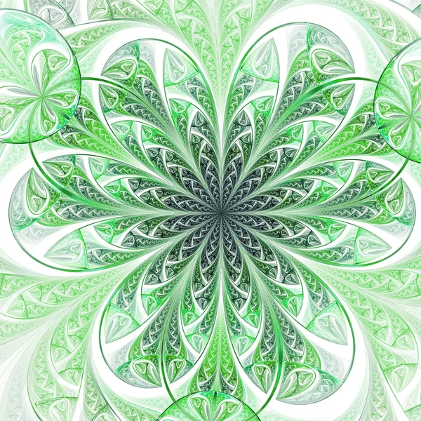 Green fractal flower, digital artwork for creative graphic design — Stock Photo, Image