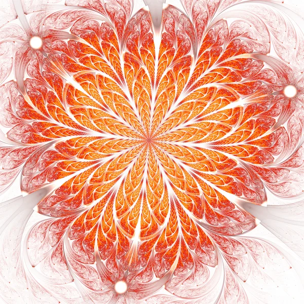 Flor fractal naranja, obra de arte digital para el diseño gráfico creativo — Foto de Stock