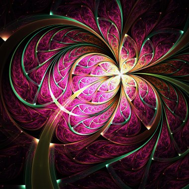Colorful fractal butterfly or flower, digital artwork for creative graphic design