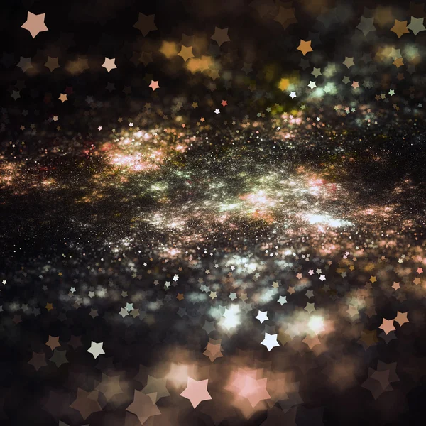 Ciel nocturne fractal abstrait avec étoiles, illustration numérique pour la conception graphique créative — Photo