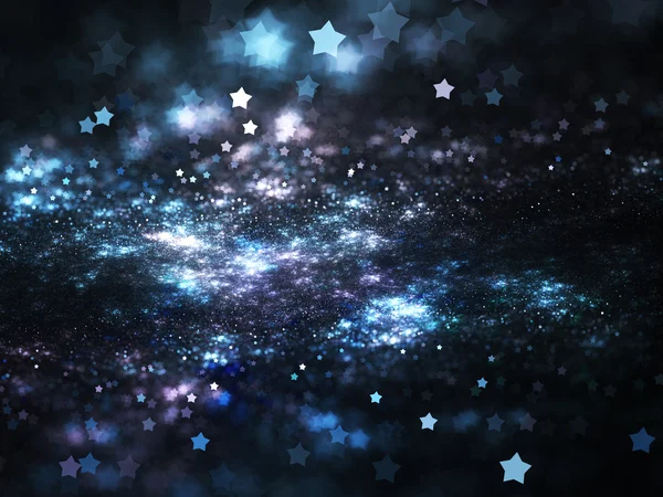 Céu fractal abstrato com estrelas azuis, obra de arte digital para design gráfico criativo — Fotografia de Stock