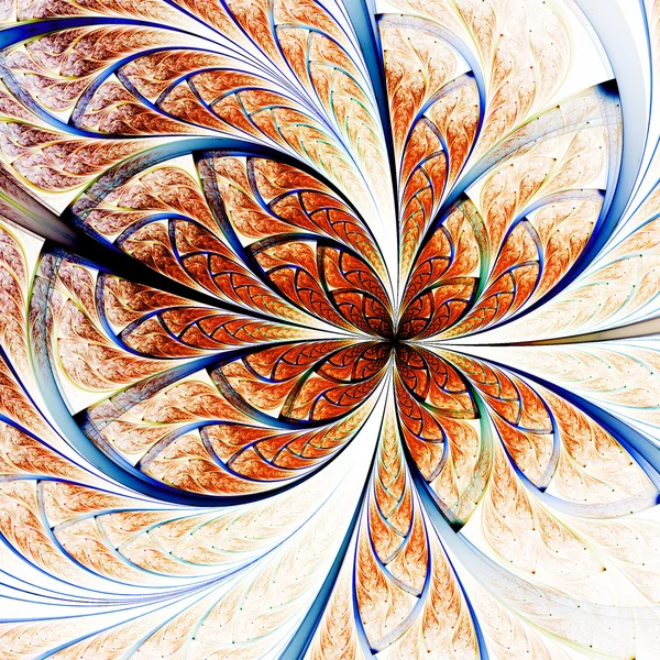 Orangefarbener fraktaler Schmetterling oder Blume, digitale Kunstwerke für kreatives Grafikdesign — Stockfoto