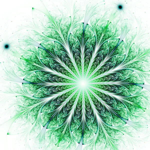 Green fractal flower, digital artwork for creative graphic design — Stock Photo, Image