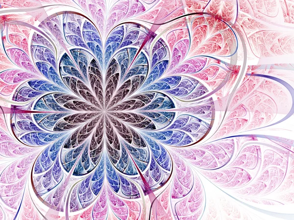 彩色分形花,用于创造性平面设计的数字艺术品 — 图库照片