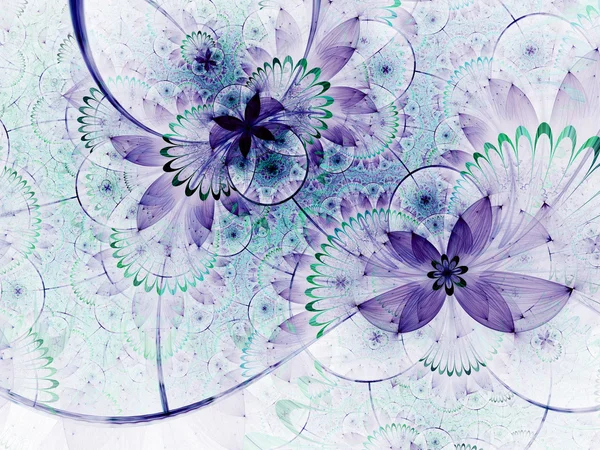Dark purple fractal flowers, digital artwork for creative graphic design