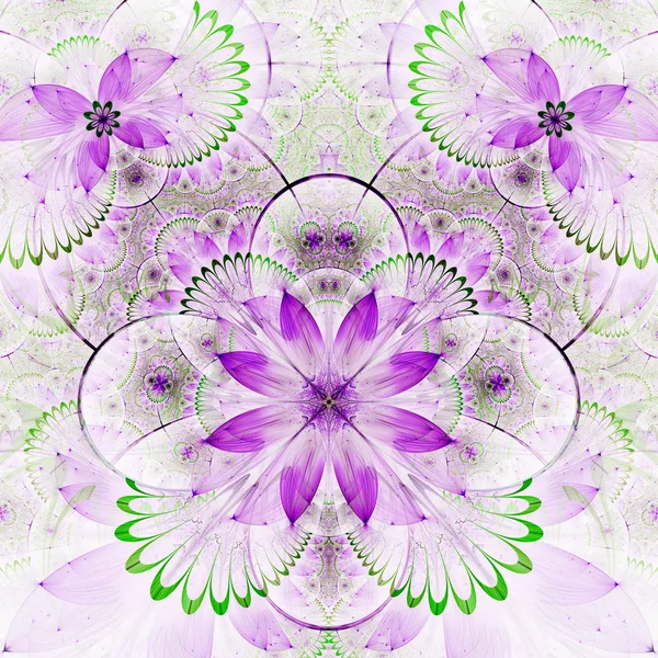 Paarse fractal bloemen, digitale kunst voor creatieve grafisch ontwerp — Stockfoto