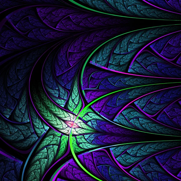 Patrón fractal de hojas oscuras, obra de arte digital para un diseño gráfico creativo Fotos de stock