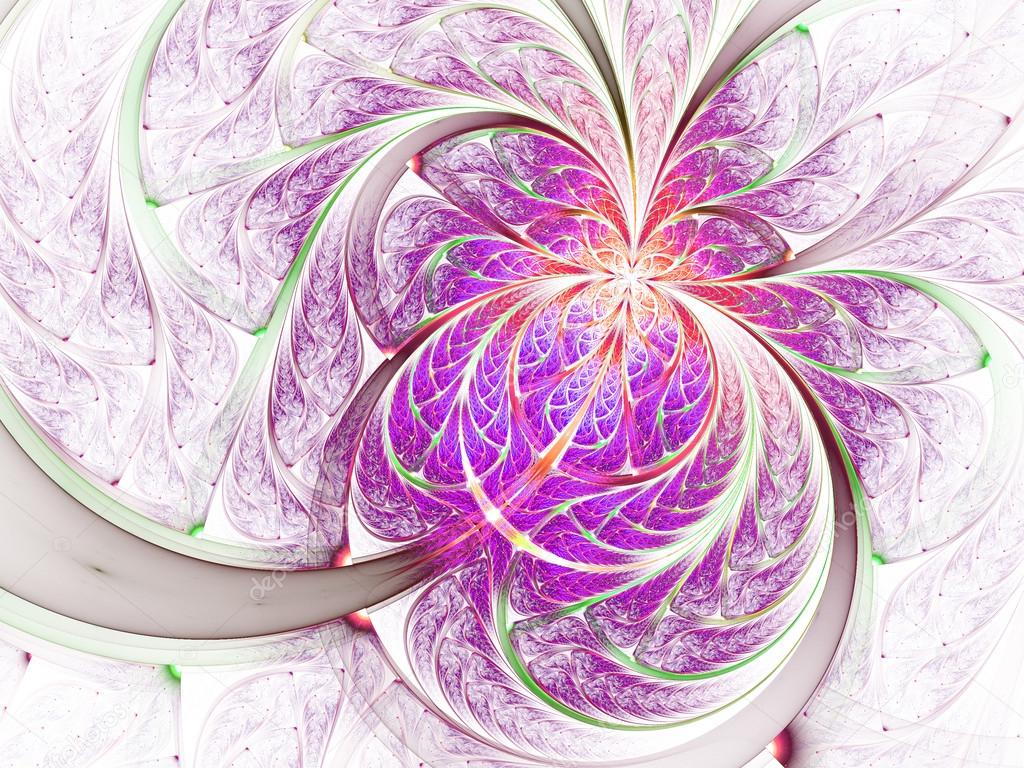 Light purple fractal flower or butterfly, digital artwork for creative graphic design