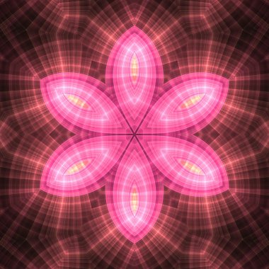 Abstract fractal flower or mandala, digital artwork for creative graphic design