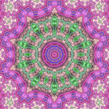 Mor fraktal mandala, yaratıcı grafik tasarım için dijital sanat