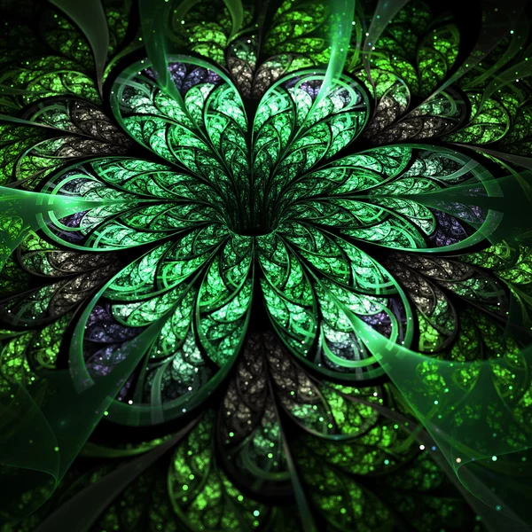 Flor fractal oscura, obra de arte digital para el diseño gráfico creativo — Foto de Stock