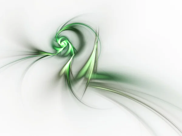 Curva fractal verde brilhante, obra de arte digital para design gráfico criativo — Fotografia de Stock