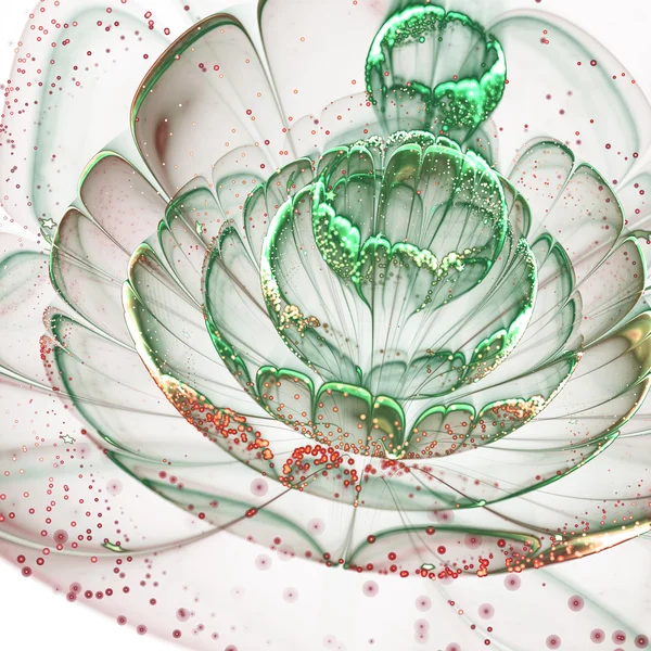Ανοιχτό πράσινο fractal λουλούδι, ψηφιακό έργο τέχνης για δημιουργικό γραφικό σχεδιασμό — Φωτογραφία Αρχείου
