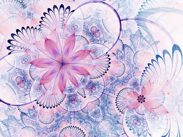 Flor fractal suave, obra de arte digital para el diseño gráfico creativo —  Fotos de Stock