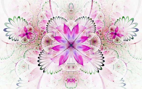 Розовый фрактальный цветок, цифровое оформление для творческого графического дизайна — стоковое фото