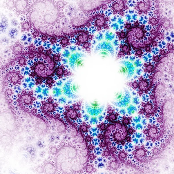 Swirly fractal flower pattern, digital artwork for creative graphic design — ストック写真