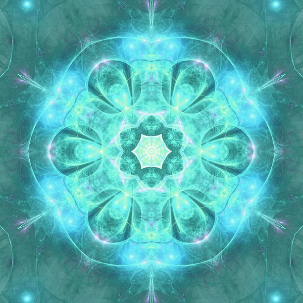 Glossy fractal mandala, digital artwork for creative graphic design — Stock Photo, Image