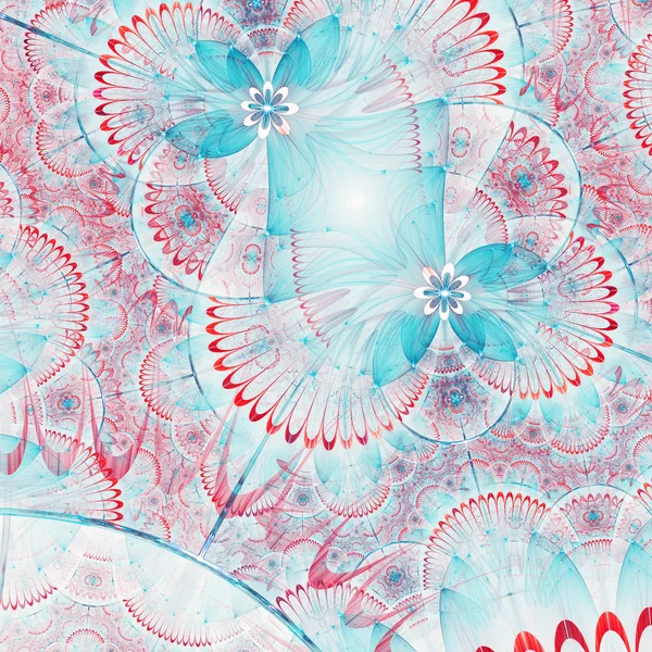 Bunte fraktale florale Muster, digitale Kunstwerke für kreative grafische Gestaltung — Stockfoto