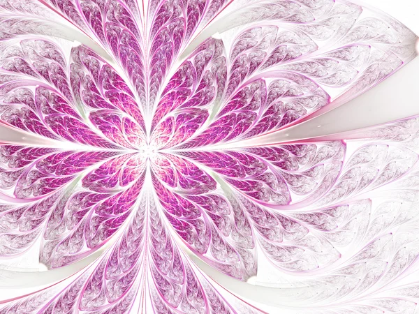 Glossy pink fractal flower or butterfly, digital artwork for creative graphic design — Zdjęcie stockowe