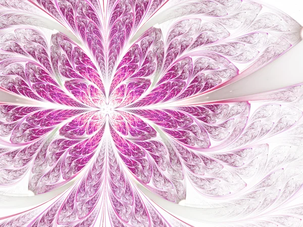 Glossy pink fractal flower or butterfly, digital artwork for creative graphic design — 图库照片