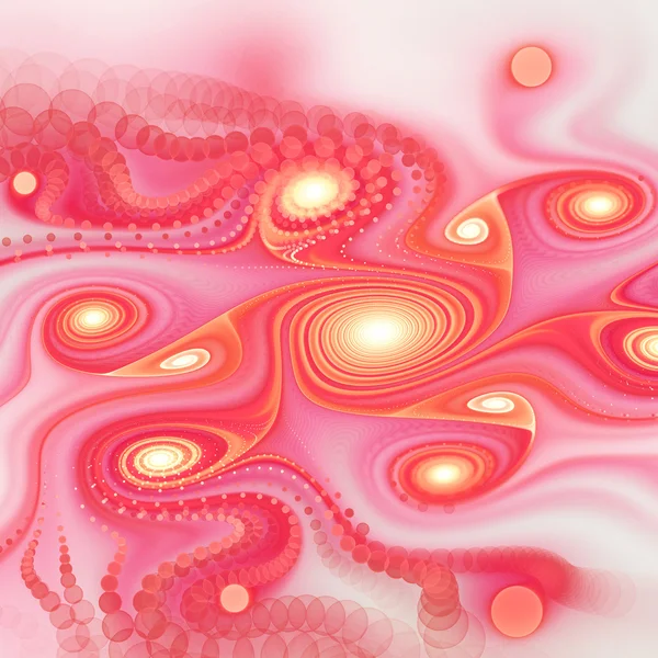 Red fractal spiral pattern, digital artwork for creative graphic design — 图库照片