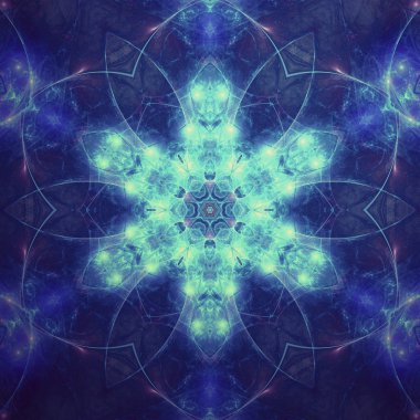 yıldız şekilli fraktal mandala, yaratıcı grafik tasarım için dijital sanat