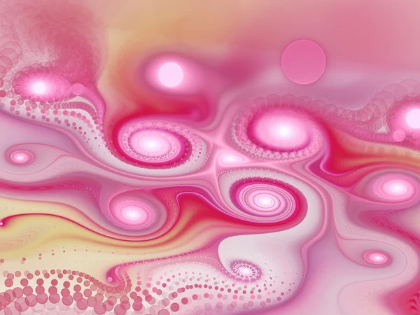 Soepele roze fractal dwarrelt, digitale kunst voor creatieve grafisch ontwerp — Stockfoto