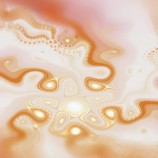 Gold fraktal swirly stjärnform, digitala konstverk för kreativ grafisk design — Stockfoto