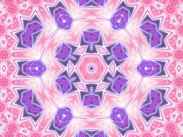 Pink fractal mandala, digital artwork for creative graphic design — Stock Photo, Image