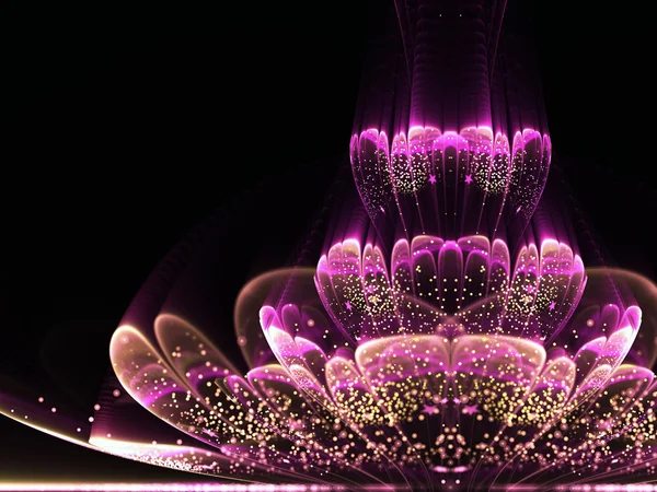 Fleur fractale foncée, illustration numérique pour la conception graphique créative — Photo