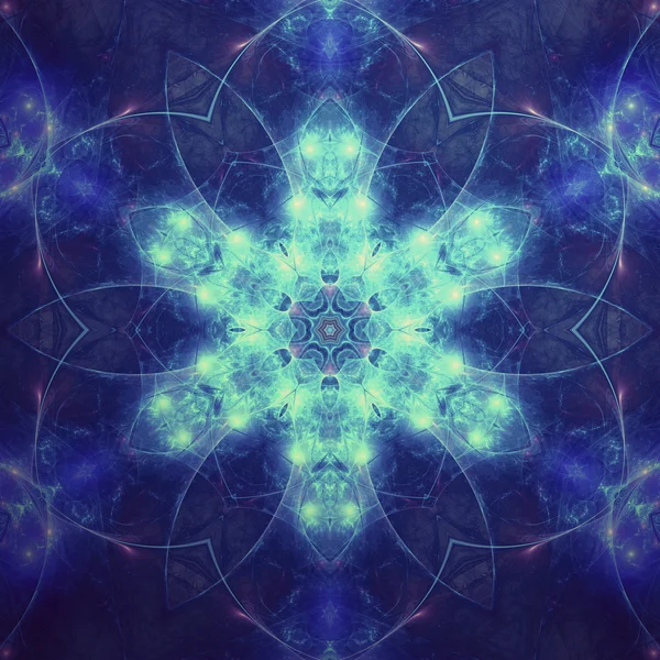 Star shaped fractal mandala, digital artwork for creative graphic design — Stock Photo, Image