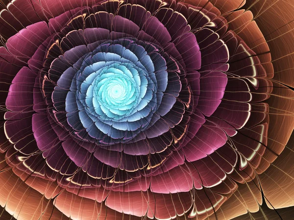 Dark colorful fractal flower, digital artwork for creative graphic design — Stock Photo, Image