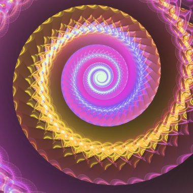 Mor fraktal spiral, yaratıcı grafik tasarım için dijital sanat
